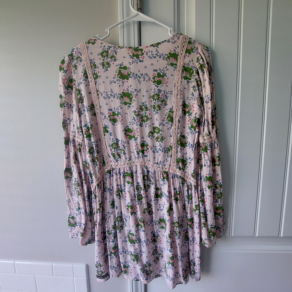 Matilda Jane Pink Floral Lace-Trim Boho Dress - Picture 4 of 5